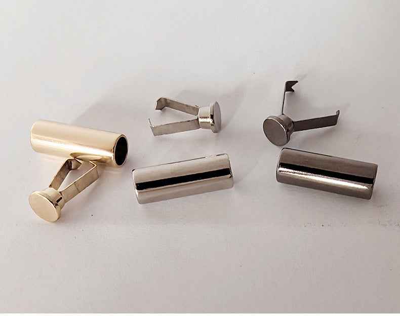 7x20mm metal cord stoppers with clip ends, cylinder caps in mixed finishes