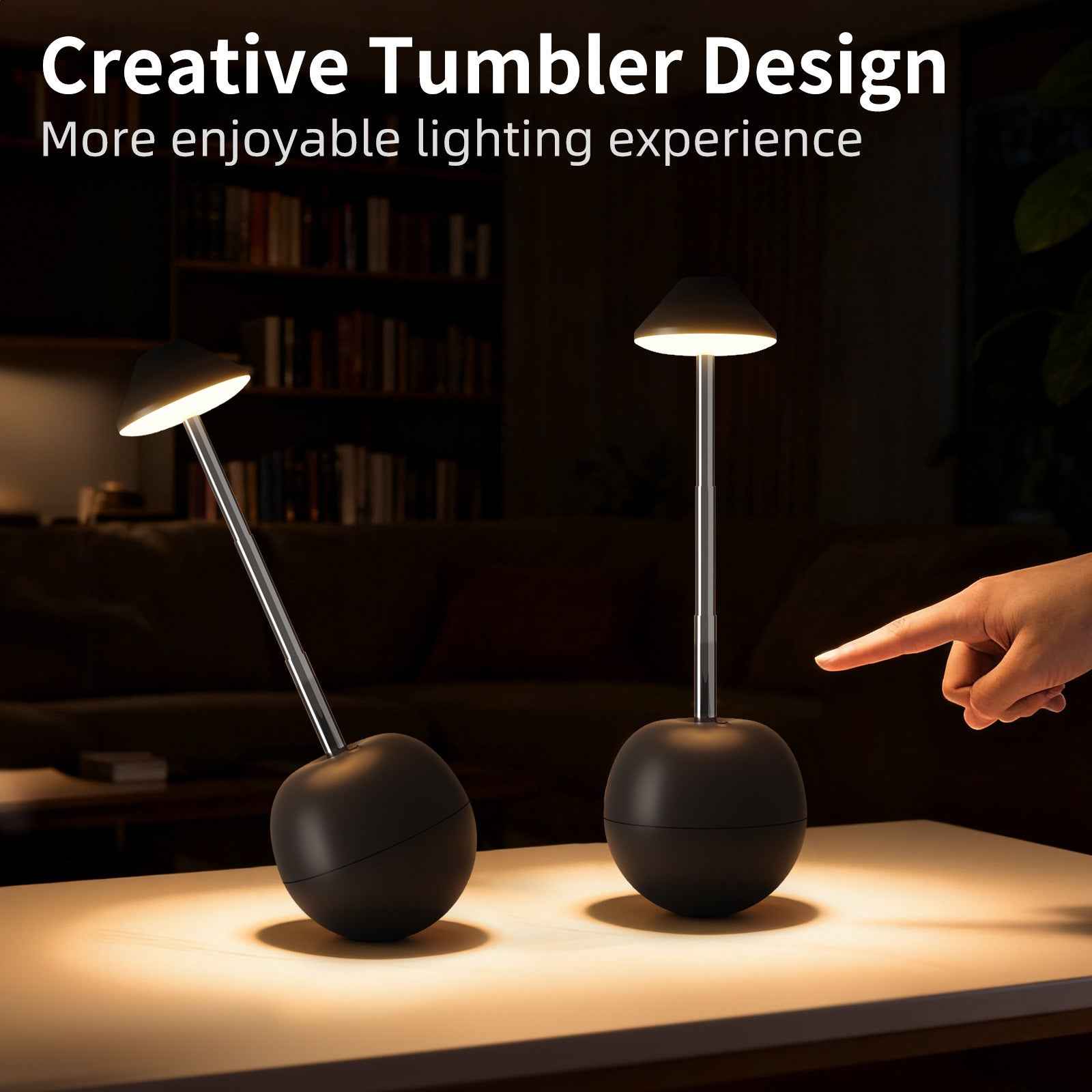 LED Night Light Rechargeable with Remote Telescopic Stem Wobble Base