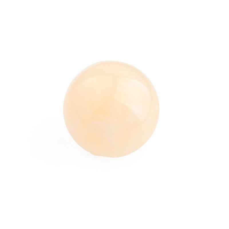 Cream acrylic mushroom button with shank, round translucent cap
