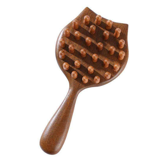 Sandalwood Hair Brush – Cat Shape Scalp Massager