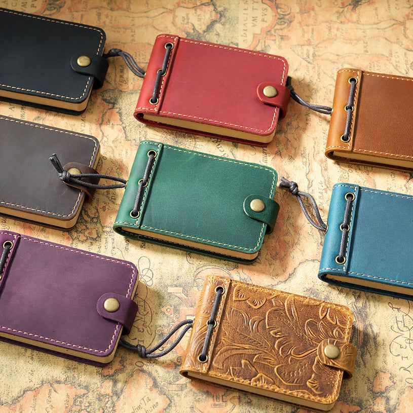 Mini Leather Pocket Notebook – 88-Sheet Memo Pad for Notes,Lists
