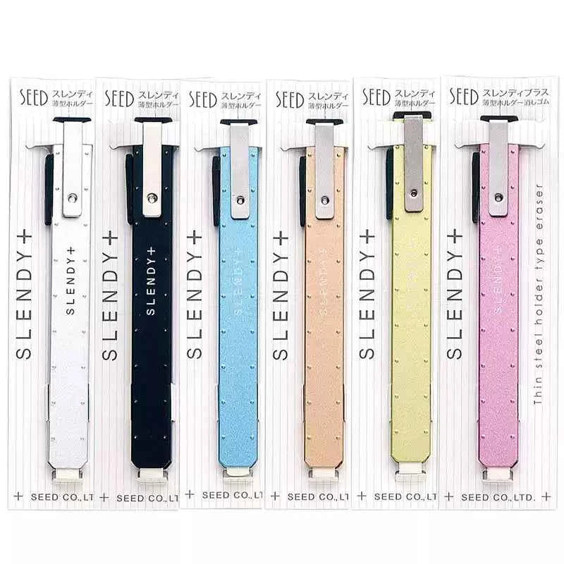 SEED Slendy+ Retractable Eraser with Thin Steel Holder