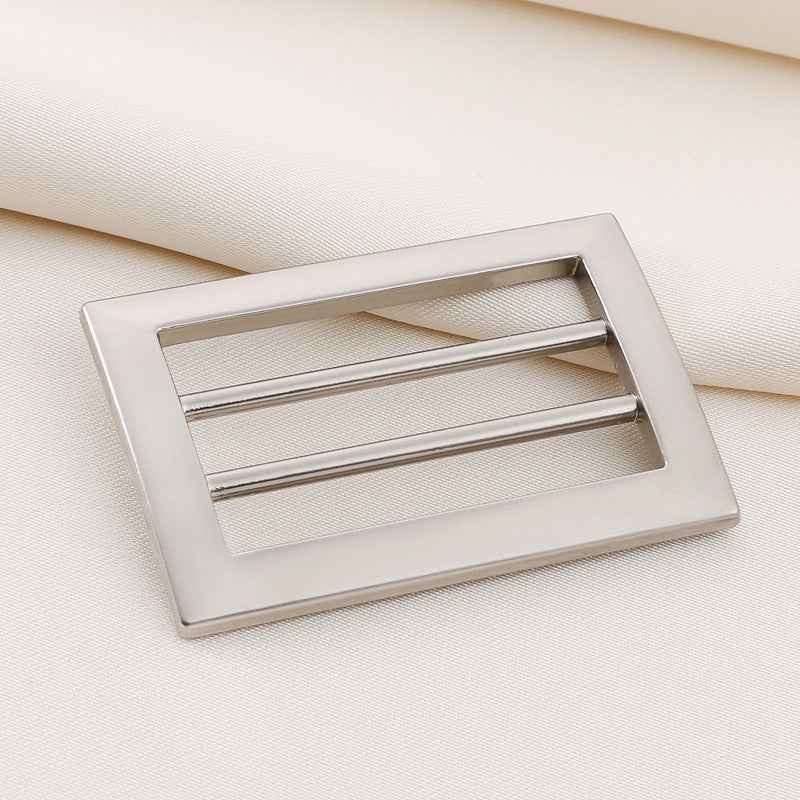 Nickel-tone 4-position metal ladder belt buckle with adjustable ladder bars