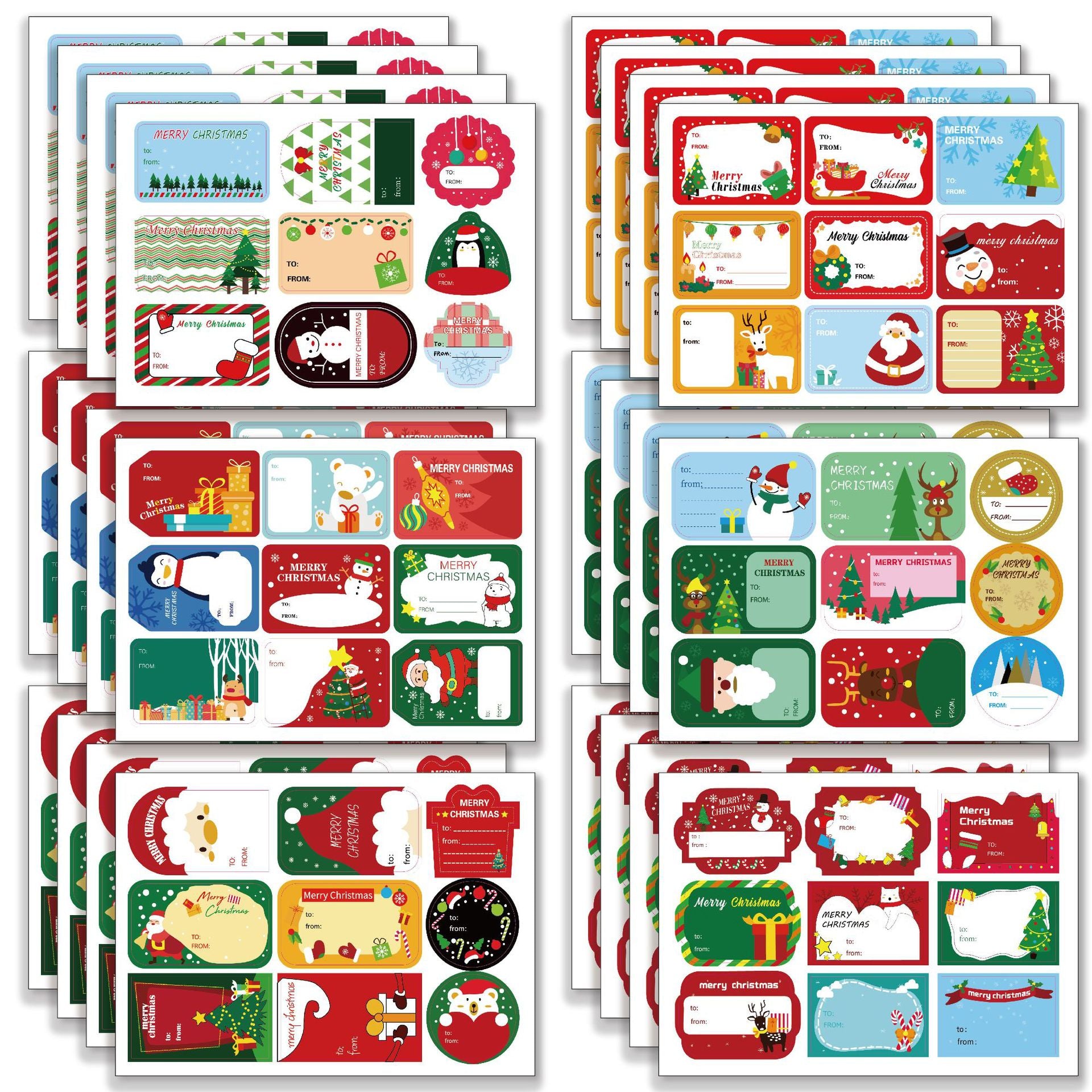 216pcs Christmas Tag To and From Stickers for Gift Box Wrapping - TTpen