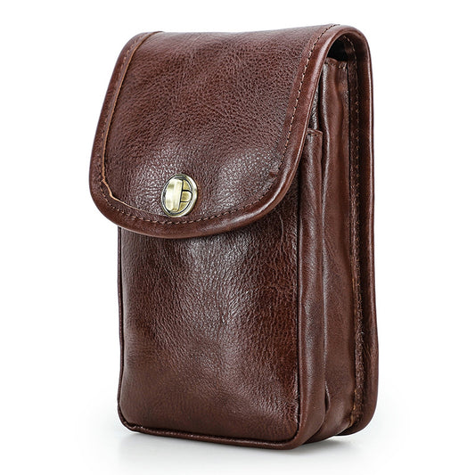 Leather Flip Case for iPhone Magnetic Closure Belt Holster Phone Pouch