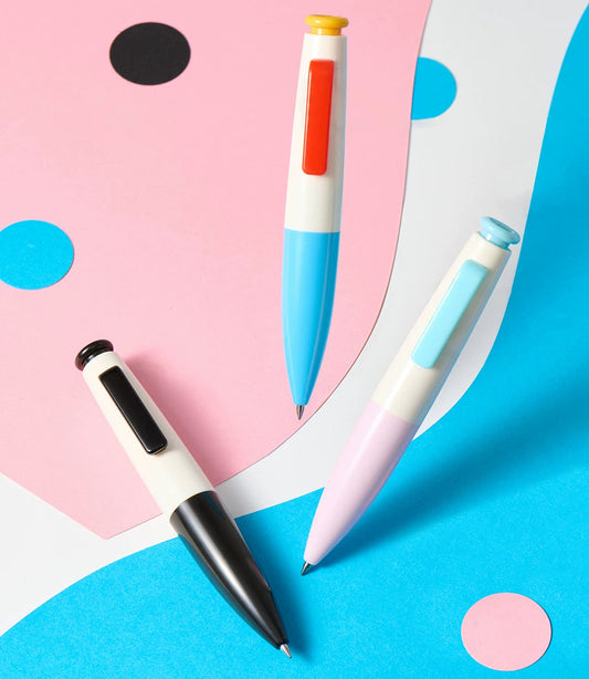 KACO PLAY Retro Mini Click Gel Pen Pocket-Sized 3-Pack