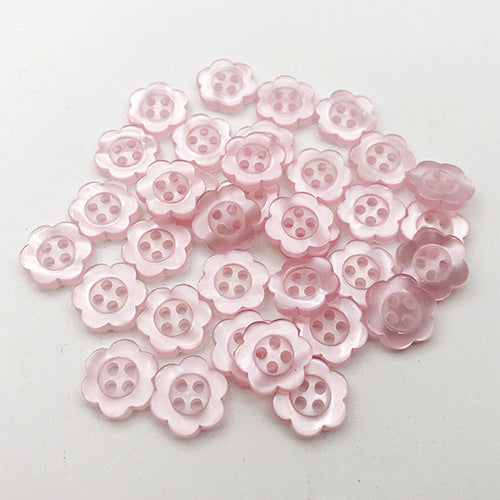 Helrosa durchscheinende Harzknöpfe in Blumenform, 4-Loch-Mittel