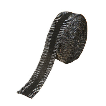 Black iron-on instant hem tape roll, 0.94 inch wide, looped mesh design
