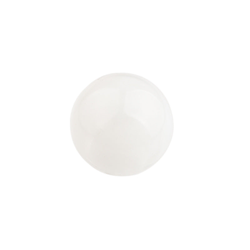 White acrylic mushroom button with shank, round translucent cap