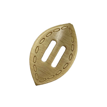 4.5cm oval resin 2-hole buckle button, khaki tone, oval stitch border