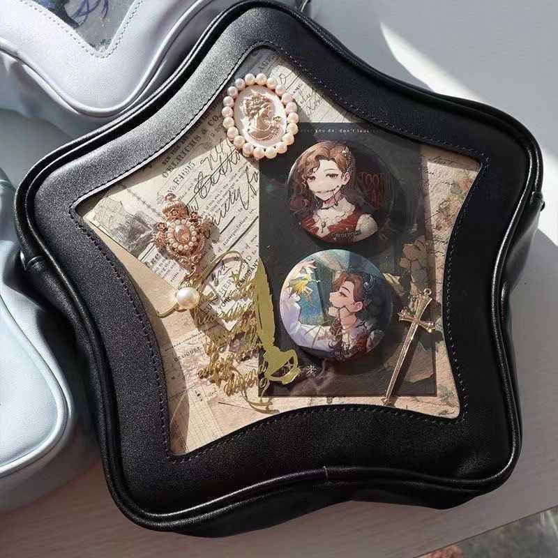 Star Shape Ita Bag Y2K Pins Display PU Leather Backpack display picture 2