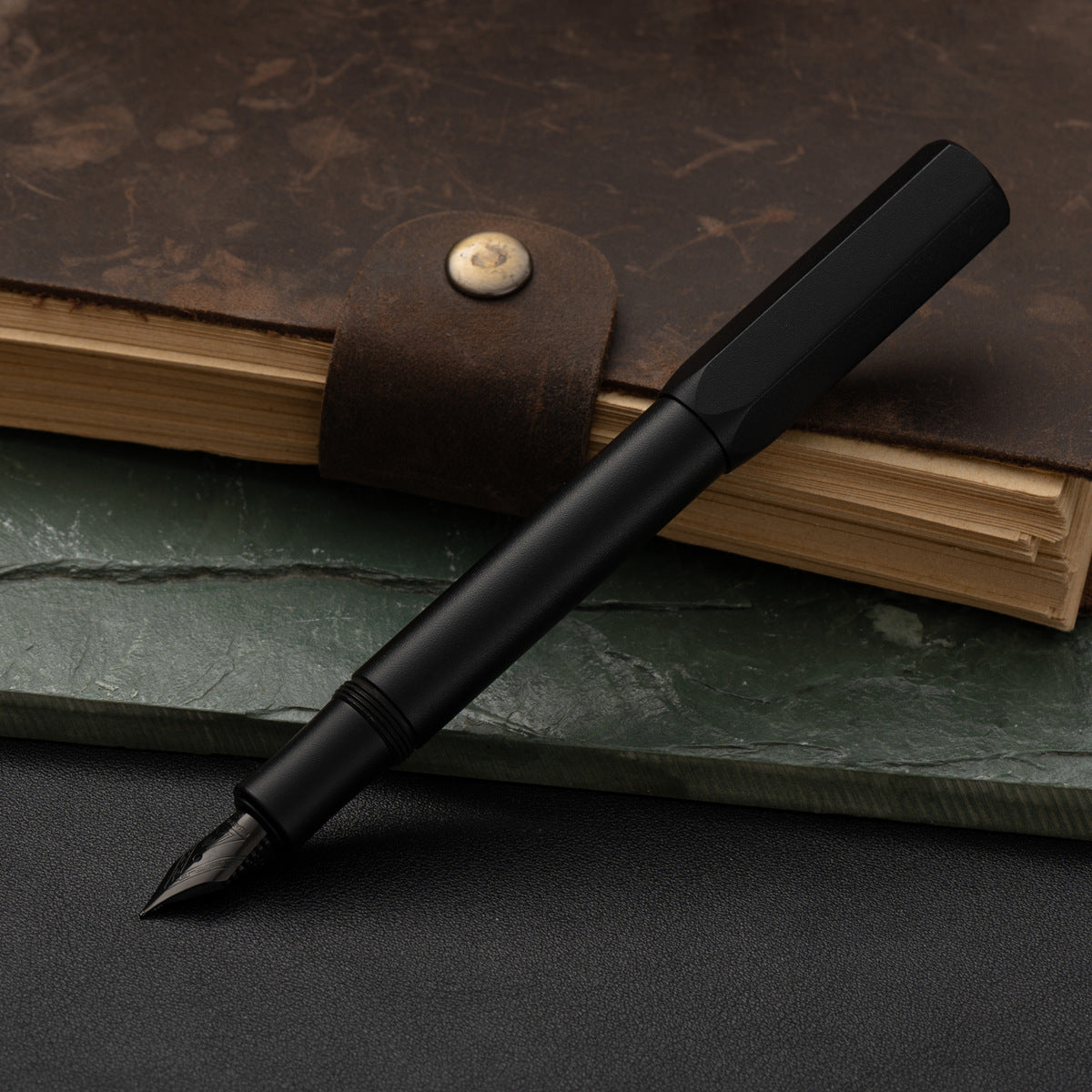 Vintage Full Metal Fountain Pen, Solid Brass Body with Stainless Steel Nib