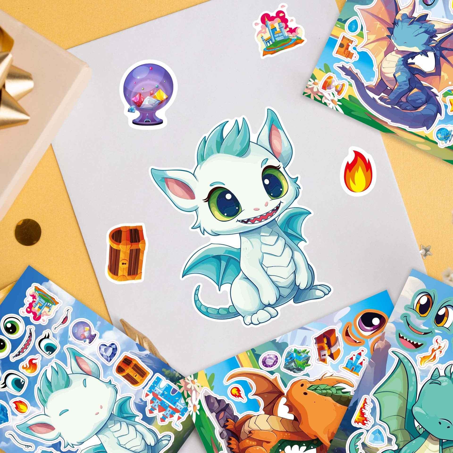 Make a Face Cartoon Charizard DIY Stickers for Kids 24 Sheets