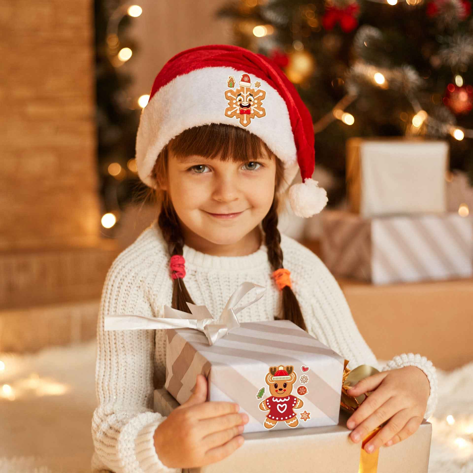 Make a Face Christmas Gingerbread Man Stickers for Kids 24 Sheets