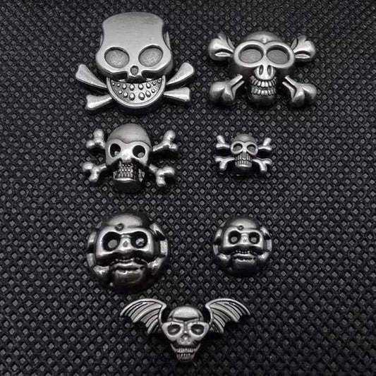 Gothic Punk Zinc Alloy Skull Rivets Vintage Silver 42 Pack(7 Styles)