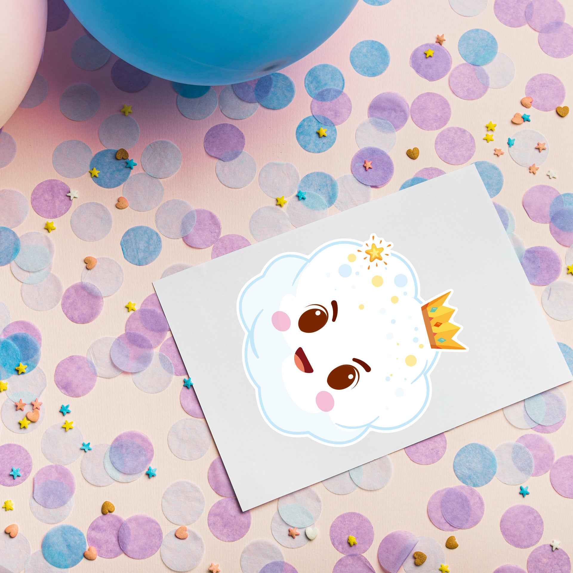 Make a Face Marshmallow Cotton Candy Stickers for Kids 24 Sheets