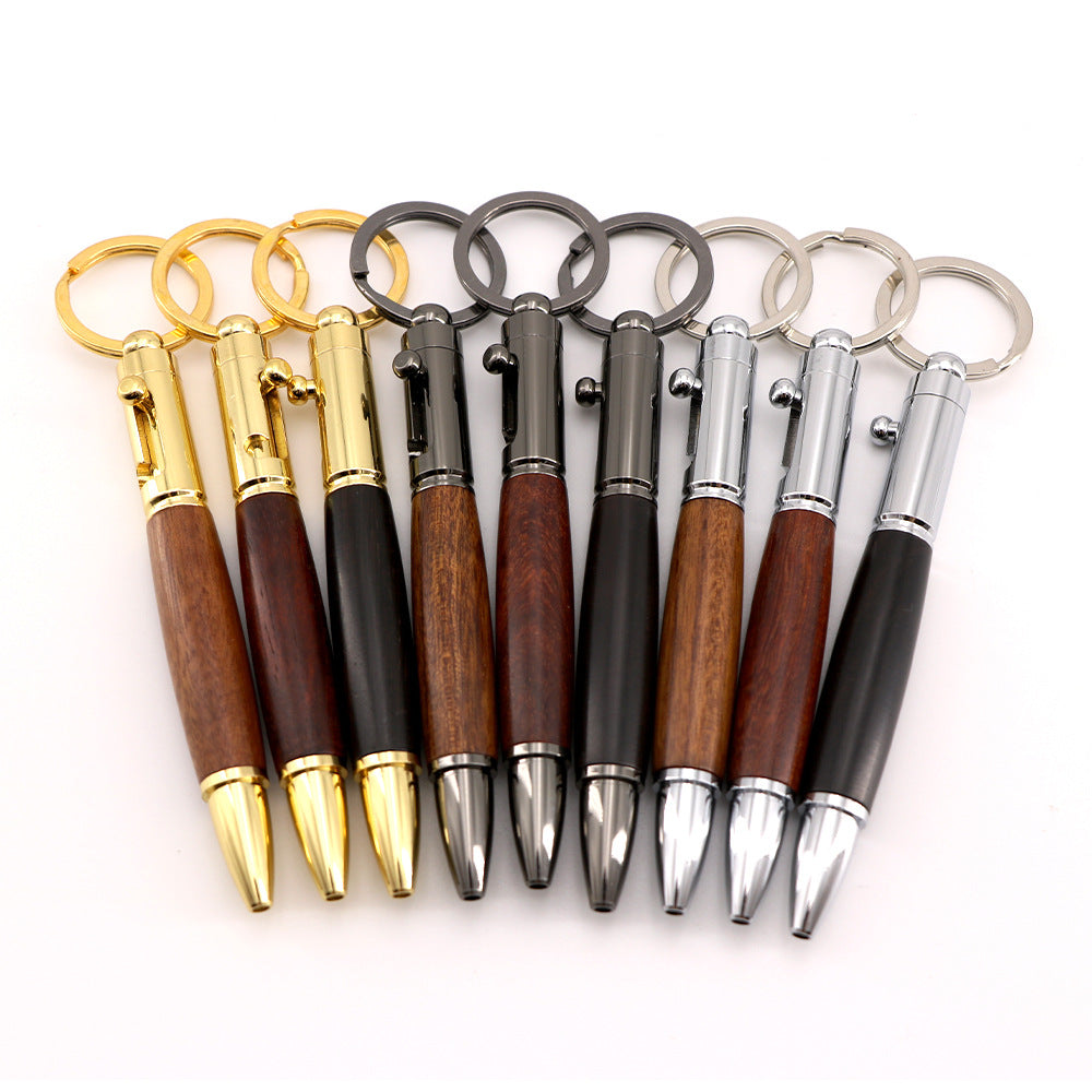 Bolt Action Keychain Wood & Metal Ballpoint Pen