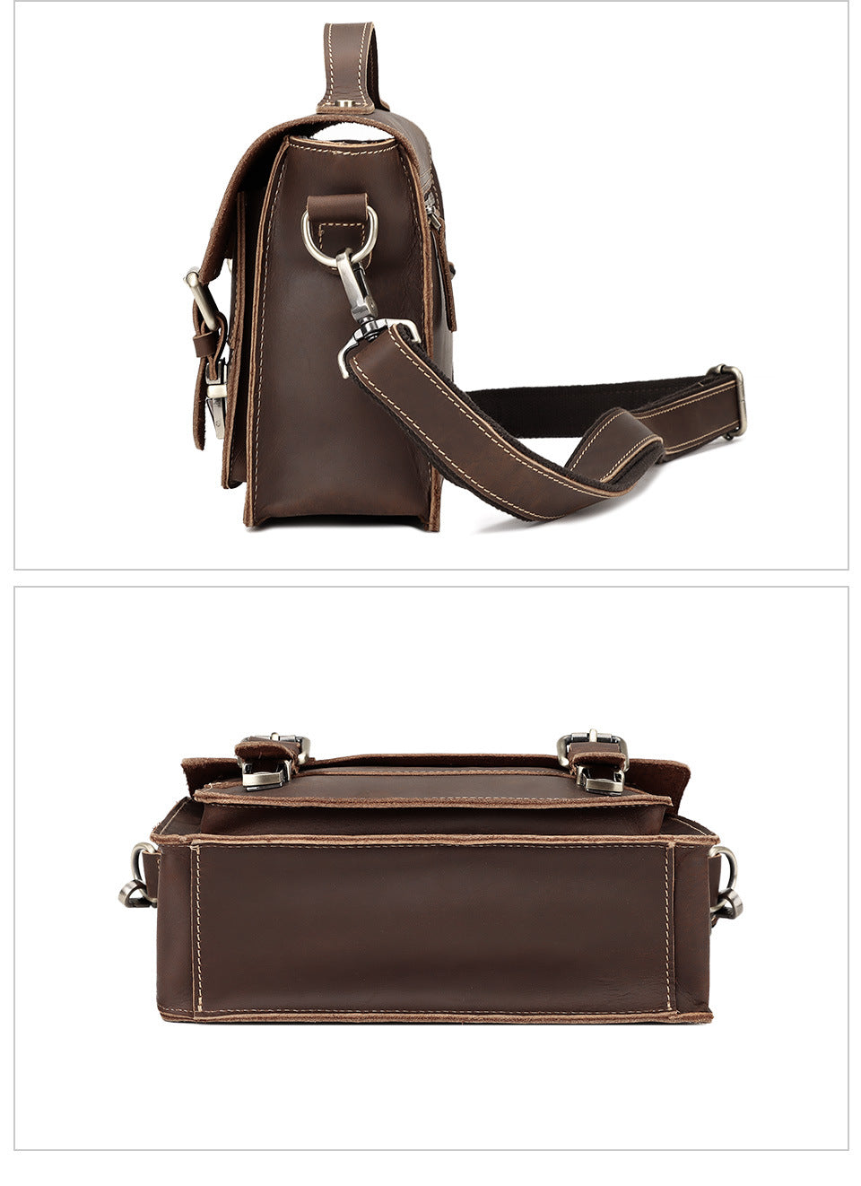 Men's Genuine Leather Crossbody Bag Shoulder Sling Bag