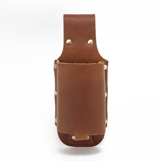 Genuine Leather Belt-Mounted Beer Holster Bottle Holder Brown