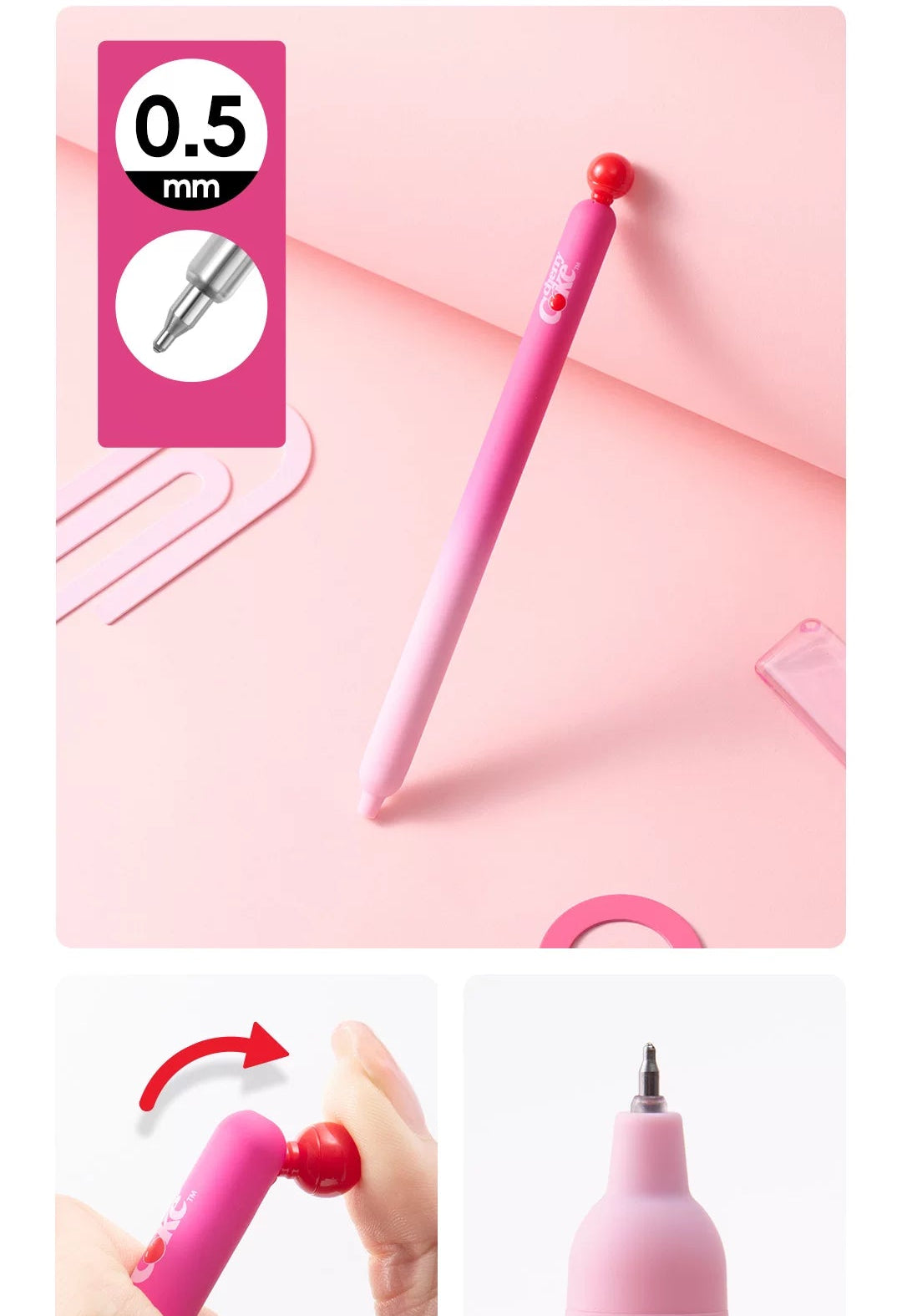 KACO Cherry Coke Gel Pen Highlighter Set 4-Piece Set