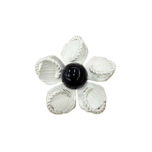 30mm 3D Flower Pearl-Like Metal Shank Buttons 10pcs