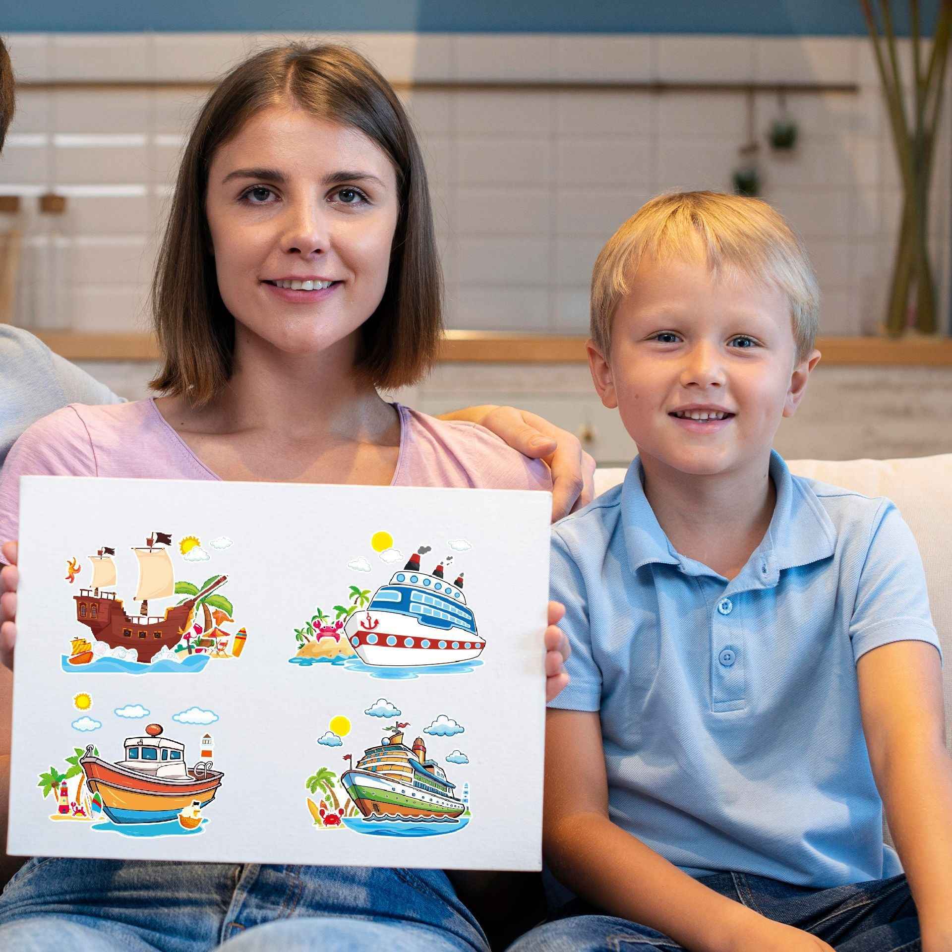 Make a Face Ship Yacht Stickers for Kids 24 Sheets