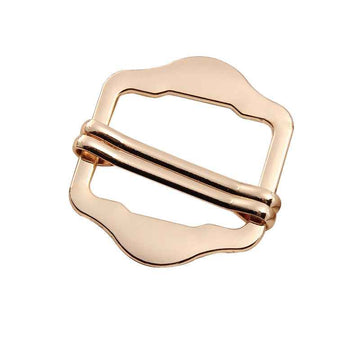 Gold metal slide buckle with double pins, 1–3 cm, for belt bag straps
