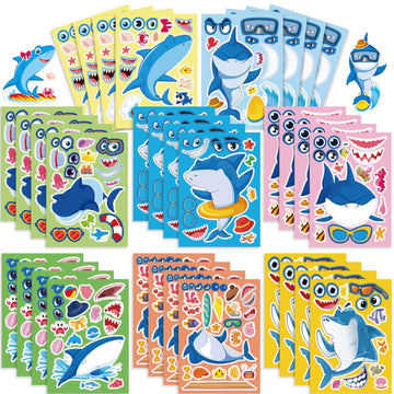 Make a Face Shark Sea Animal DIY Stickers for Kids 24 Sheets