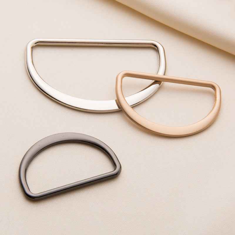 Metall-D-Ring-Gürtelschnallen in Silber, Roségold und Dunkelgrau, verstellbar