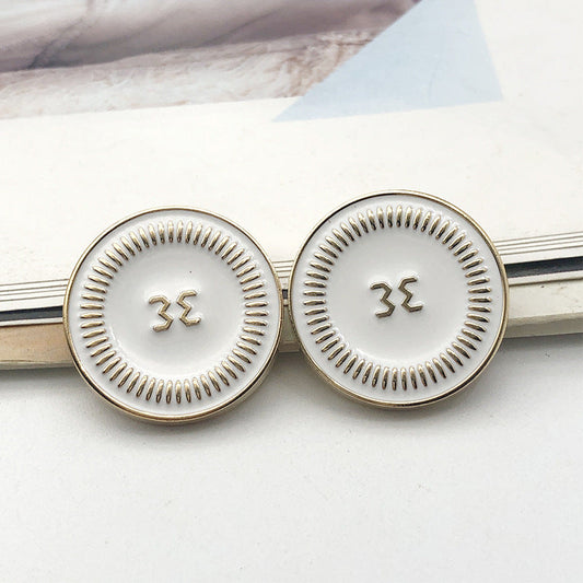 18mm Gold Round Metal Shank Buttons 12pcs 2