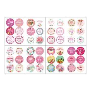 96pcs Mother‘s Day Stickers 2 inch Large Round Labels