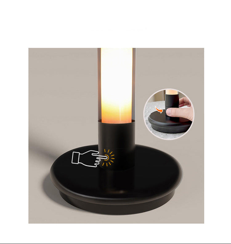 Rechargeable LED Candle Table Lamp | Touch Dimming | 3000K Warm Light | Aluminum & Glass | Indoor & Outdoor