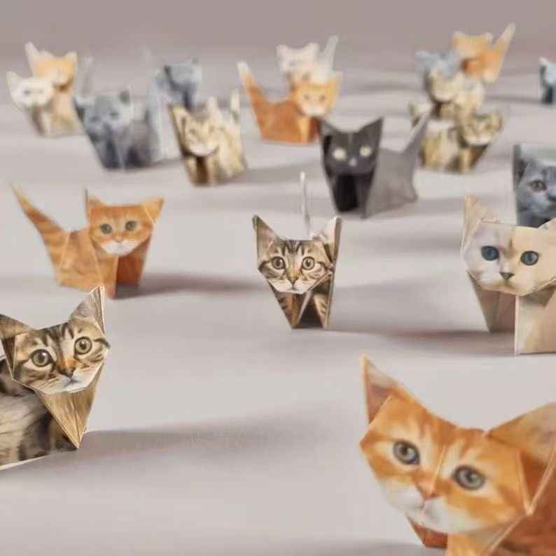 3D Origami Paper Cats and Pups 100 Sheets 2 Pack