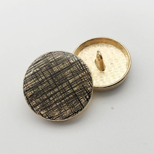 22/25mm Round Black White Striped Metal Shank Coat Button 20pcs Oil Black