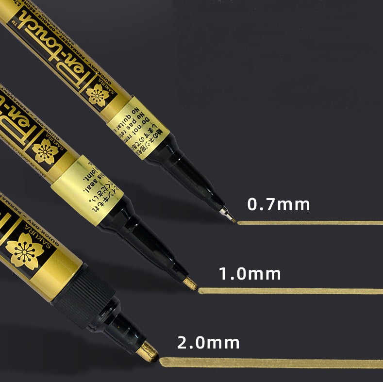 Sakura Pen-Touch Paint Marker 0.7/1.0/2.0mm White Color,4 Pack