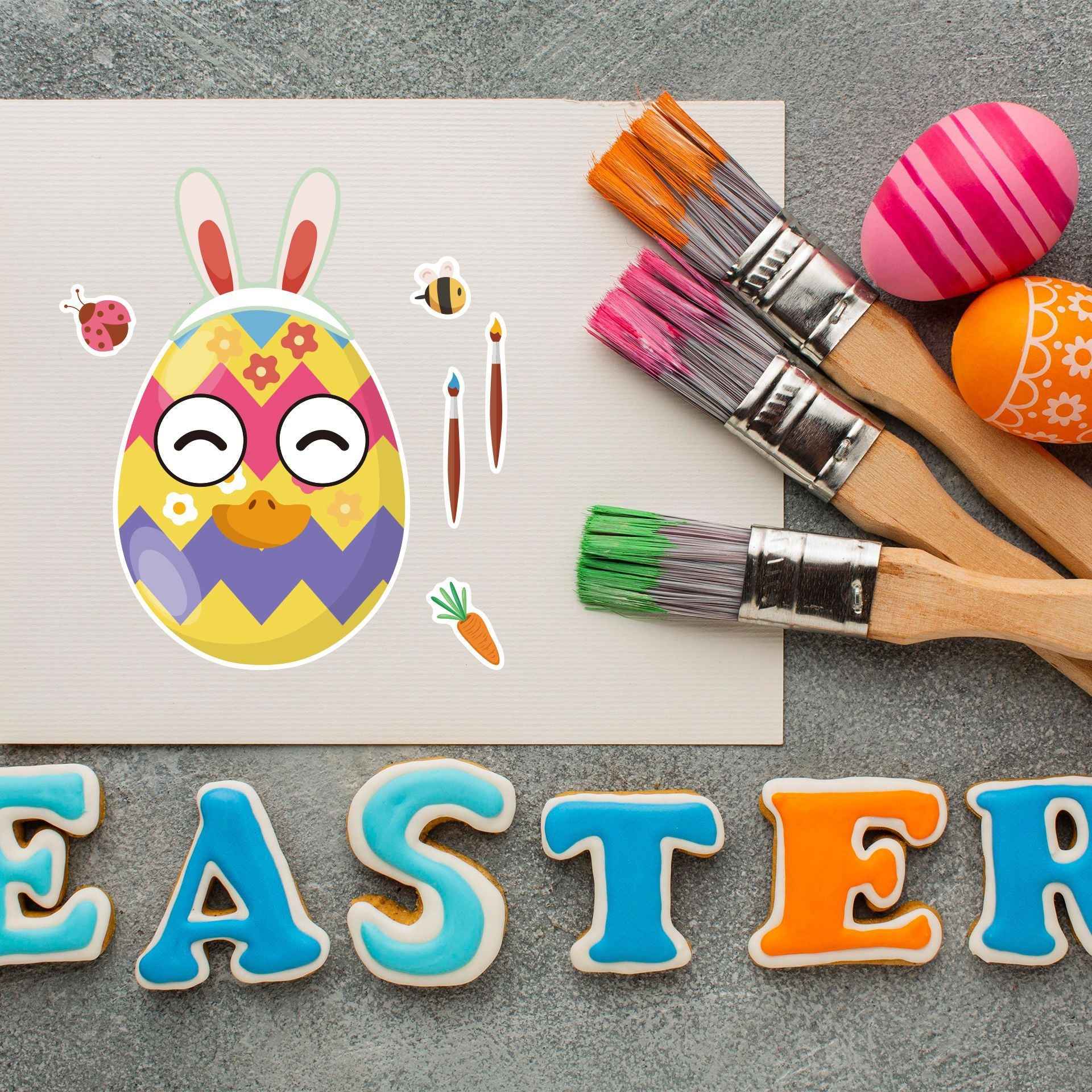 Make a Face Anime Easter Stickers for Kids 24 Sheets