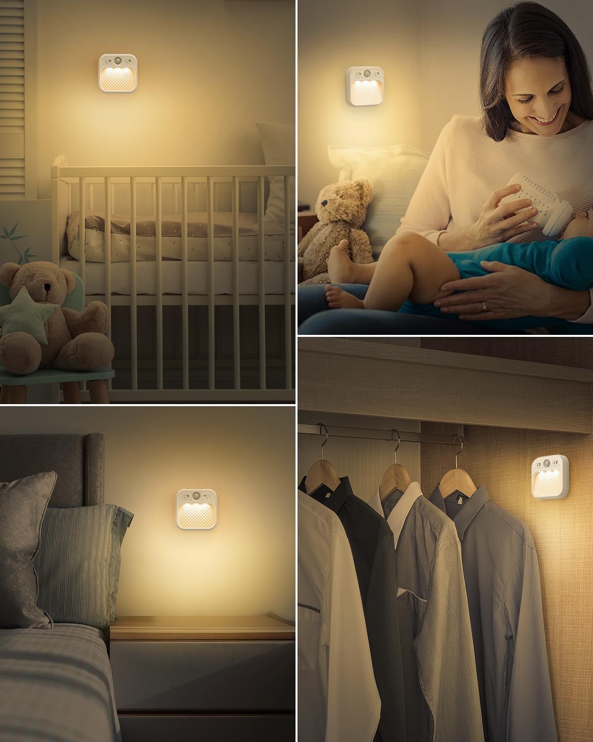 Motion Sensor Closet Light,Rechargeable LED Night Light 2 Pack