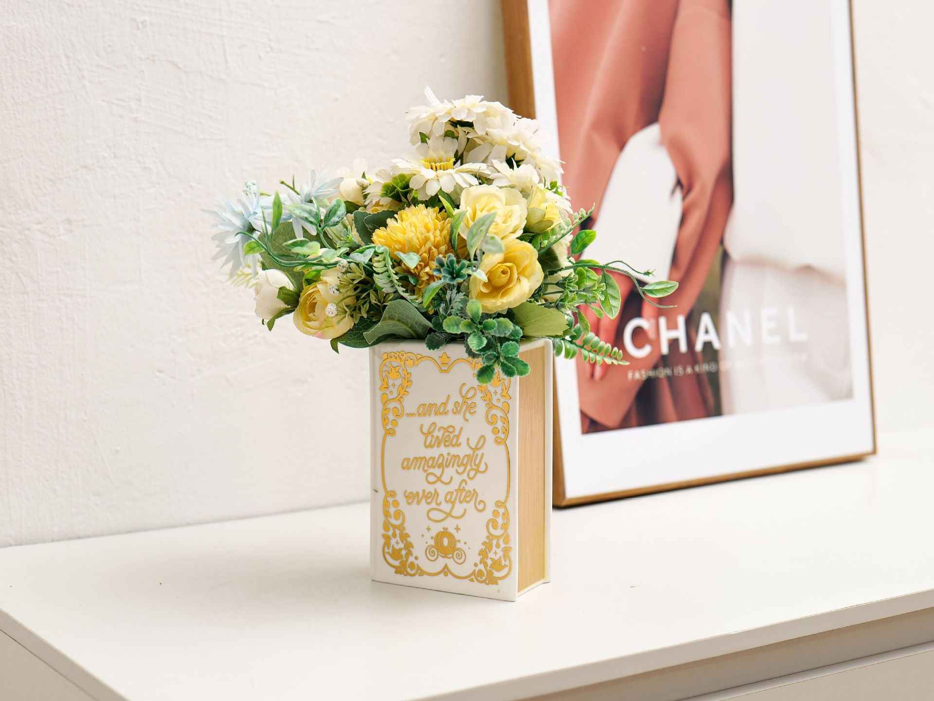 Ceramic Book-Shaped Decorative Planter for Home Decor Book Lovers
