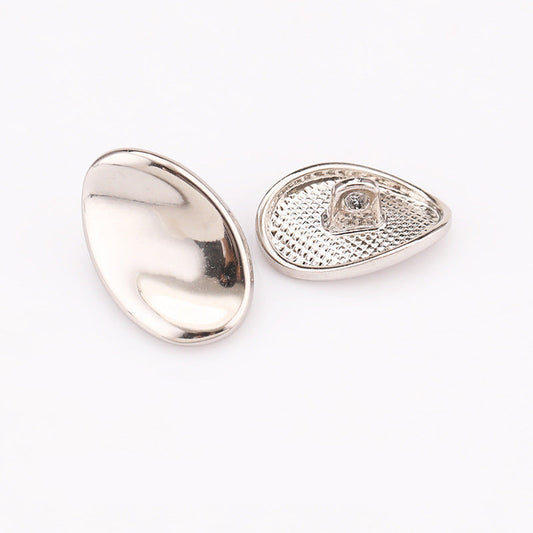 Bottoni a uovo metallici, Nickel Silver: lato frontale e retro con gambo