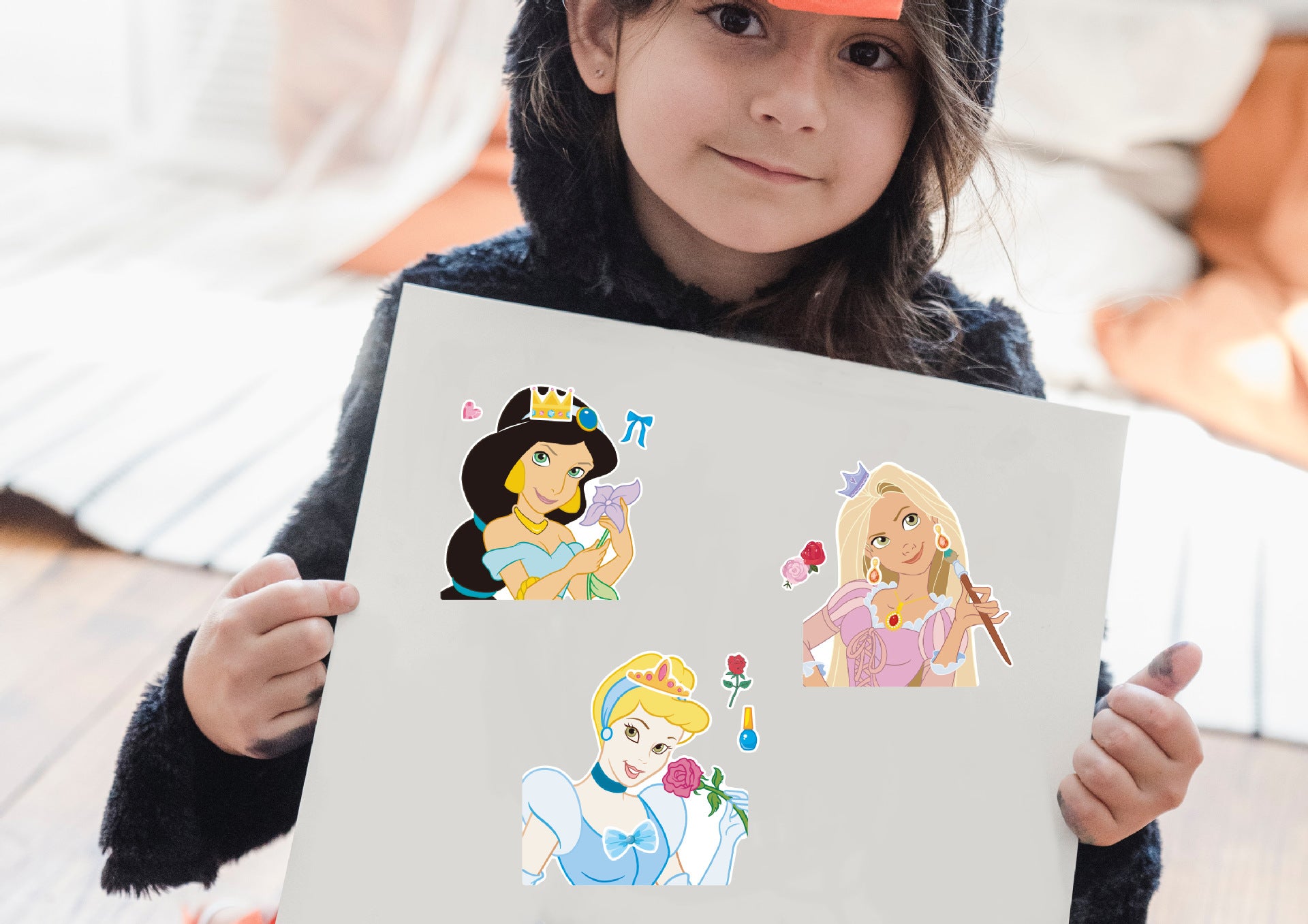 32Pcs Cartoon Princess Make a Face Stickers for Kids Girls