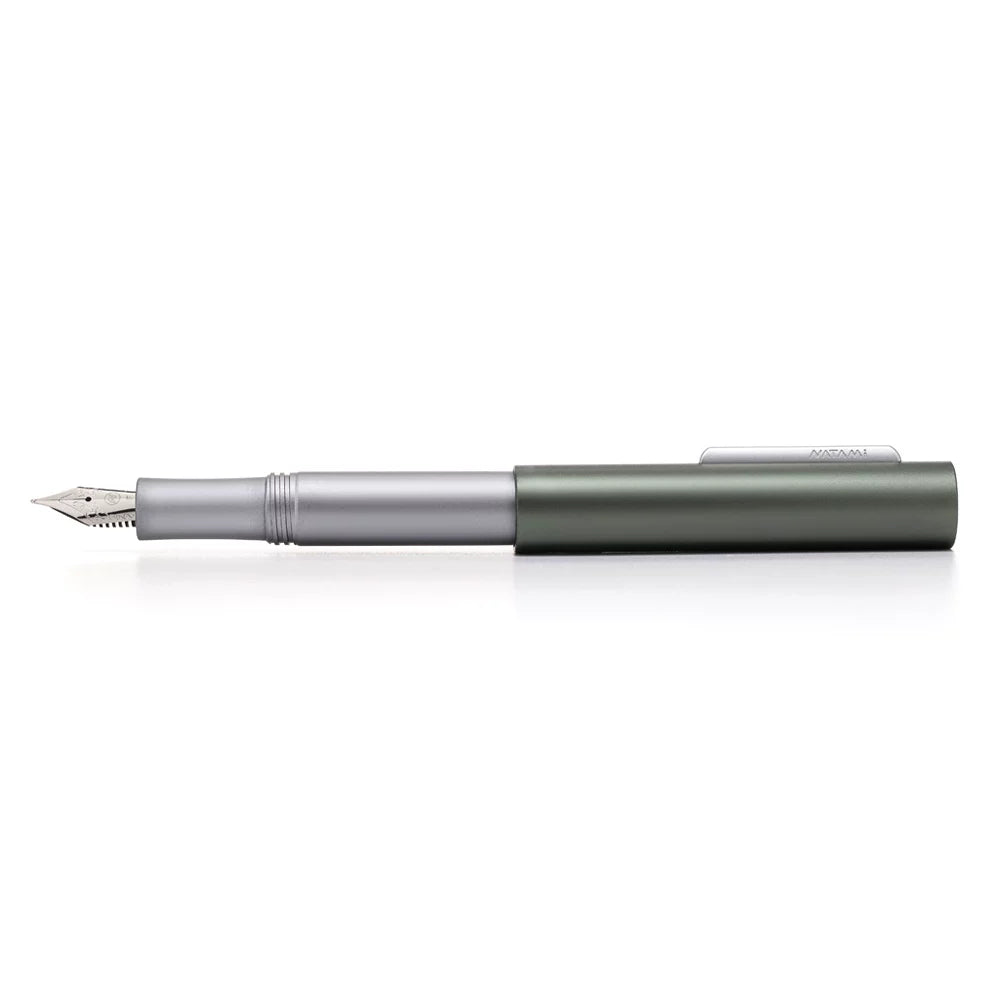 NATAMI PrismX Pocket Fountain Pen - Metal Barrel with Screw Cap Green