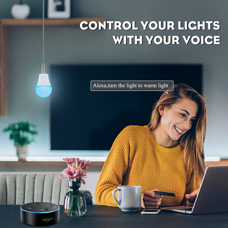 Tuya Smart LED Bulb E27 9W, WiFi & Bluetooth RGB Color Changing Light