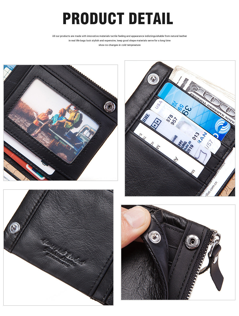 Retro Genuine Leather Short Wallet