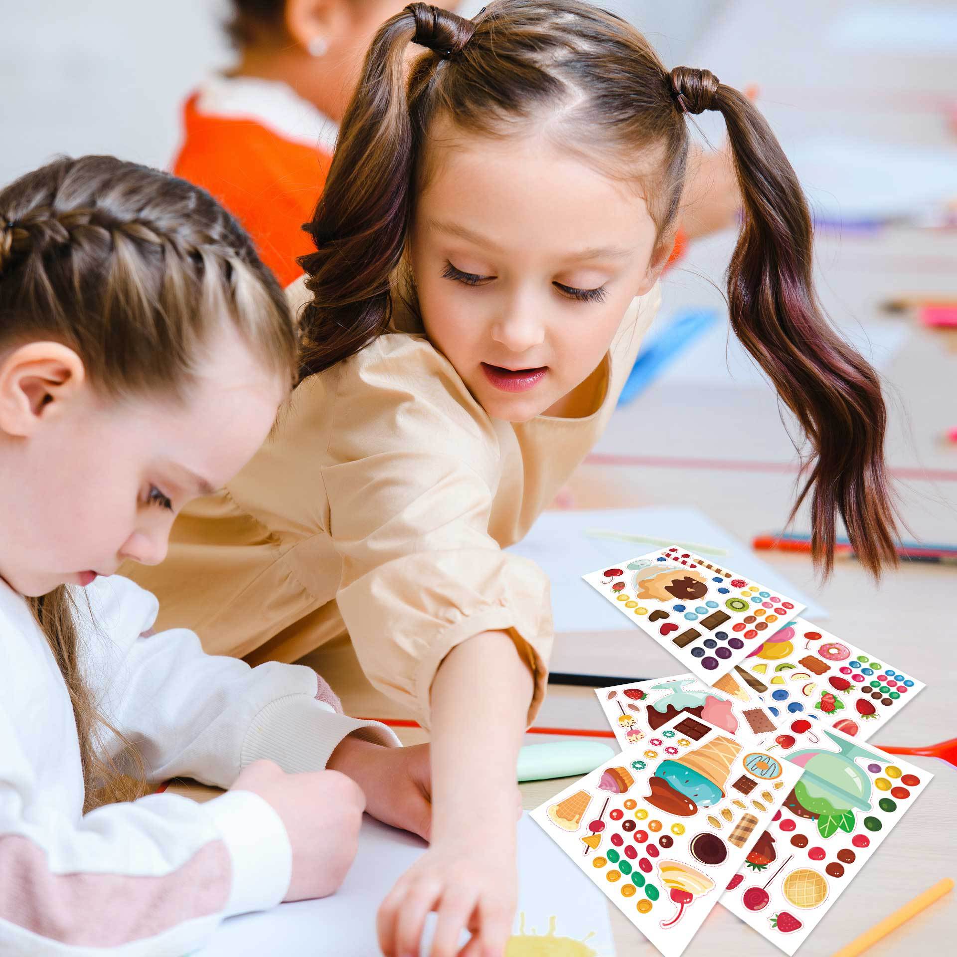 24 Sheets Icecream Theme Make Your Own Stickers for Kids