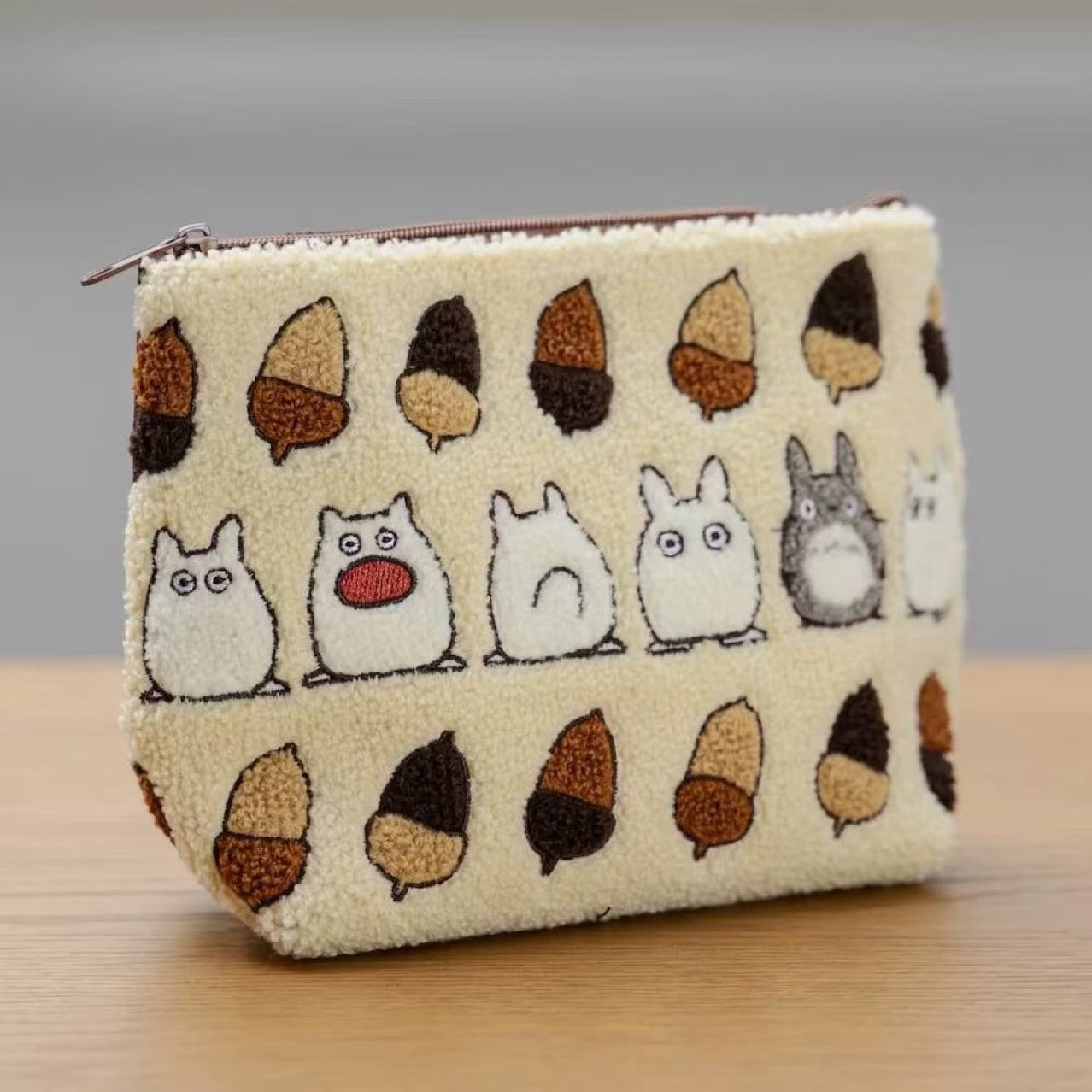 Suloinen Totoro kirjailtu kolikkokukkaro pieni tavarasäilytyspussi meikkipussi