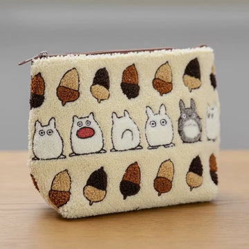 Suloinen Totoro kirjailtu kolikkokukkaro pieni tavarasäilytyspussi meikkipussi