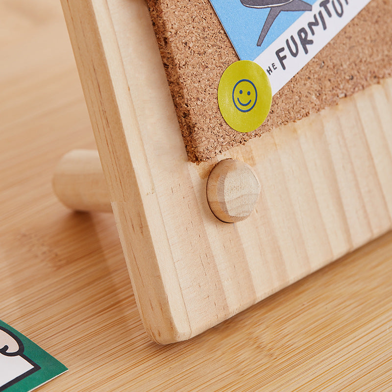 Desktop Mini Wood Bulletin Cork Board
