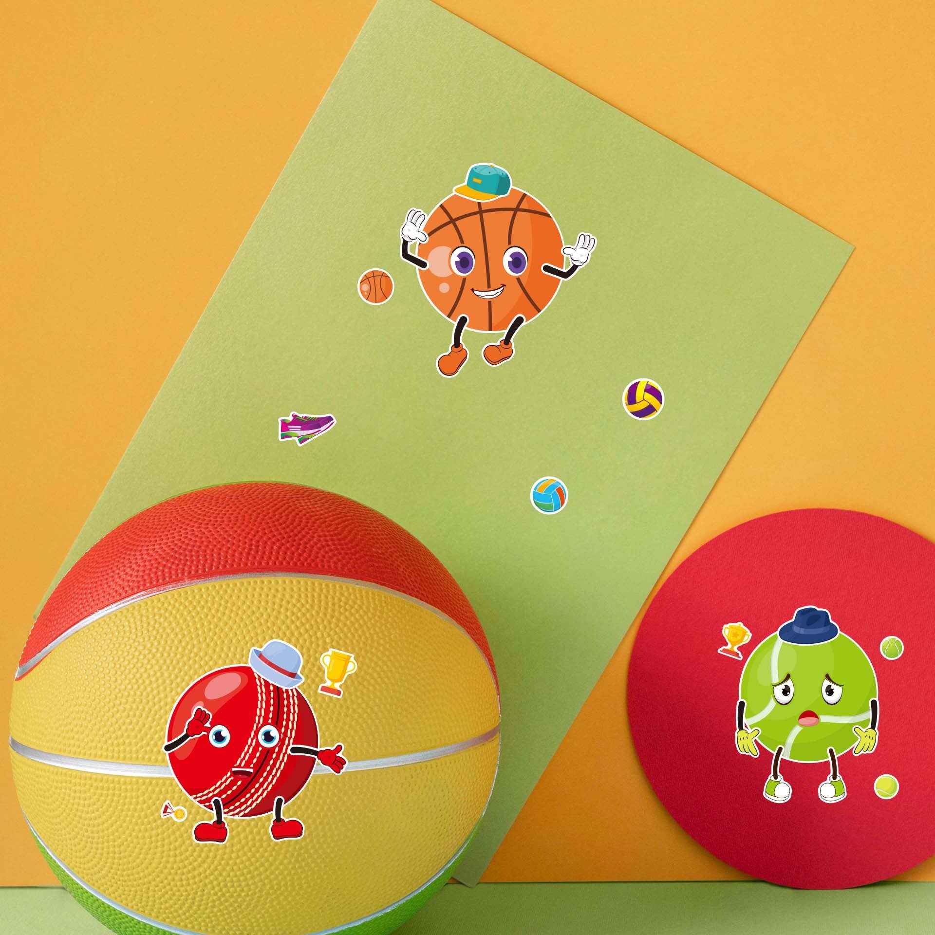 Make a Face Football Basketball Stickers for Kids 32 Sheets