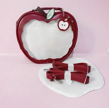 Apple-Shaped Ita Bag - Crossbody and Backpack for Pins and Badges