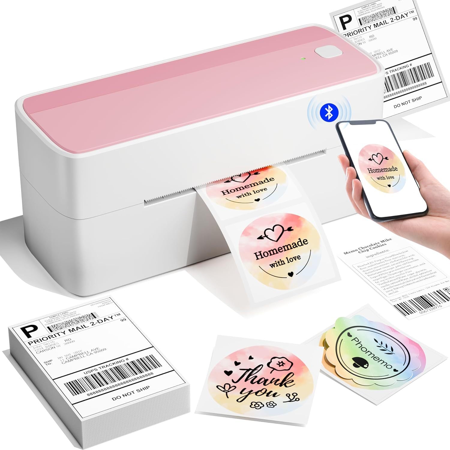 Phomemo 241BT Bluetooth Thermal Label Shipping Printer 4x6